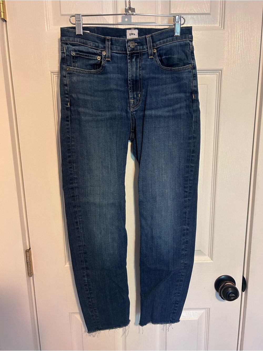 Edwin Women’s Straight Jeans in Dark Blue
